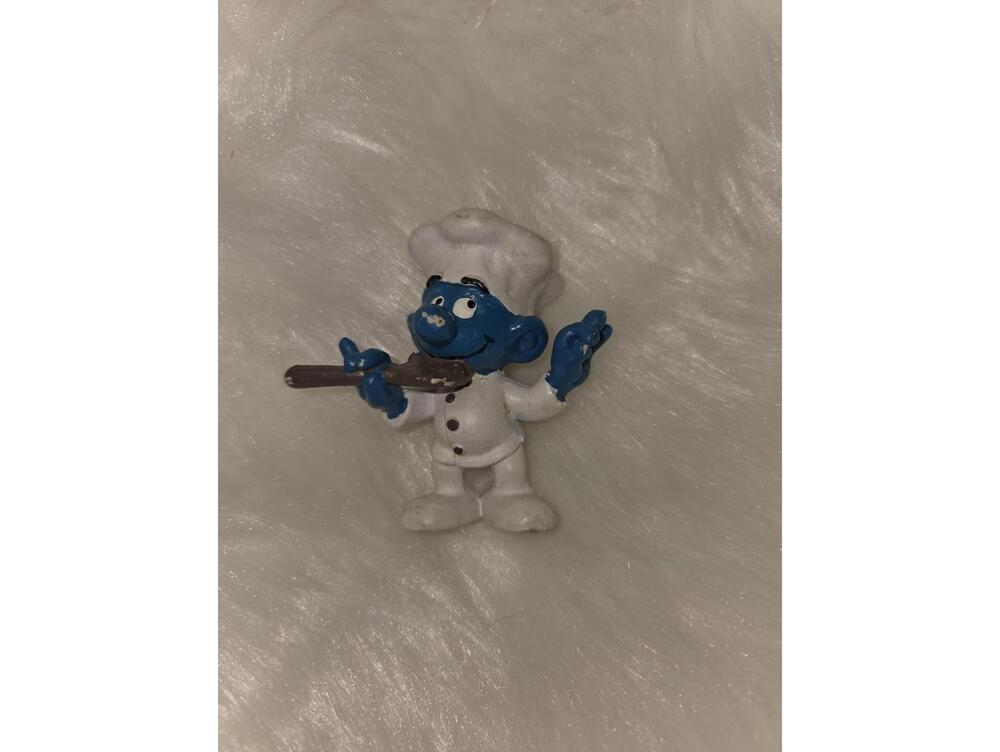 Vintage Smurf Chef Figurine